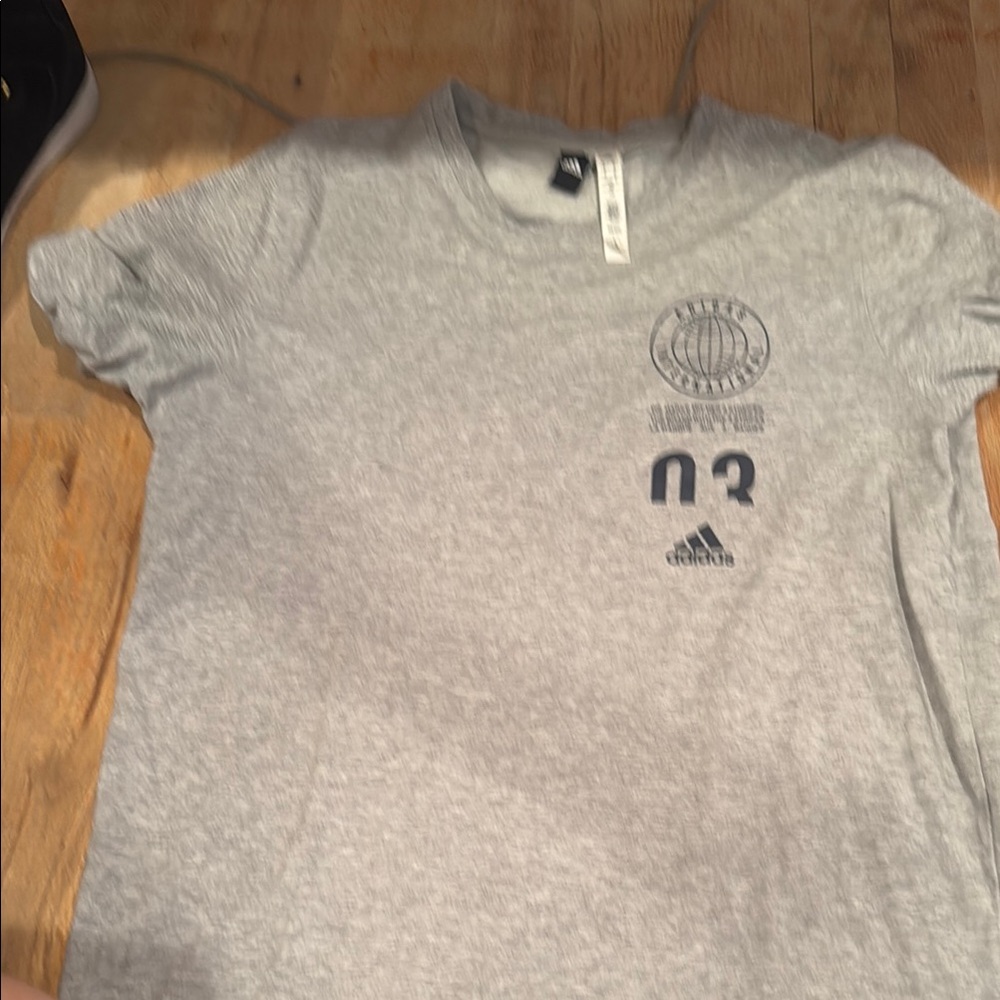 Adidas Gray Short Sleeve Tee with Minimalist Logo